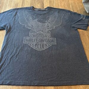 Harley Davidson Motorcycle Vancouver Bald Eagle Vintage Tee T-Shirt